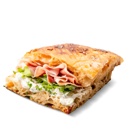 Focaccia prosciutto crudo s čerstv&yacute;m s&yacute;rem 